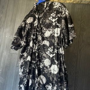 Black and grey flower button up.